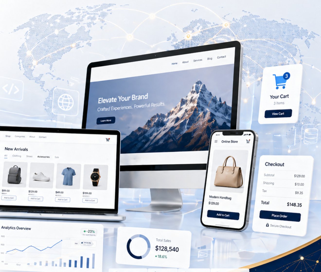 E-commerce devices workspace